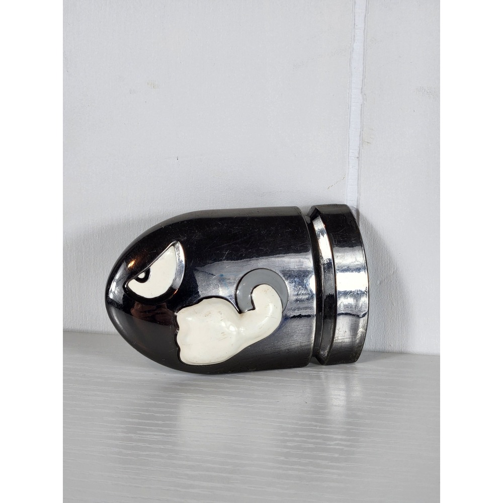 Vintage 2009 Nintendo Super Mario Bullet Bill Belt Buckle Gunmetal Chrome Retro